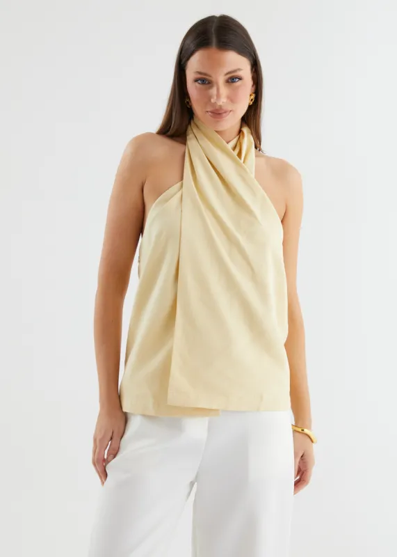 Otto Halter Top - Banana sold by Gingham & Heels