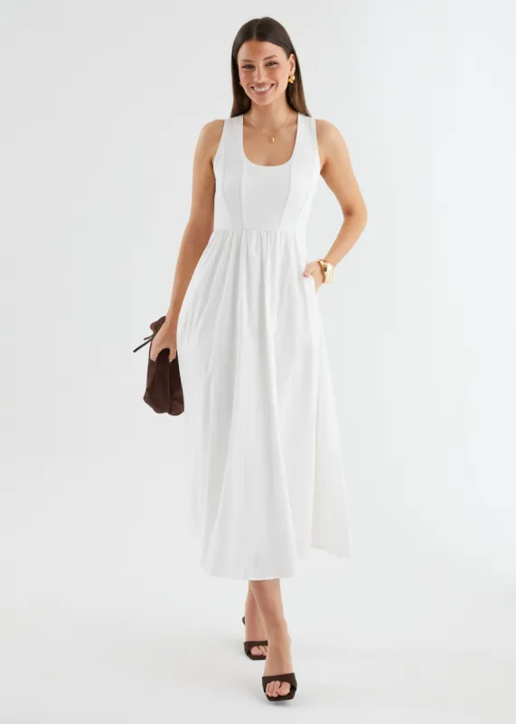 Maeko Maxi Dress - Off White sold by Gingham & Heels