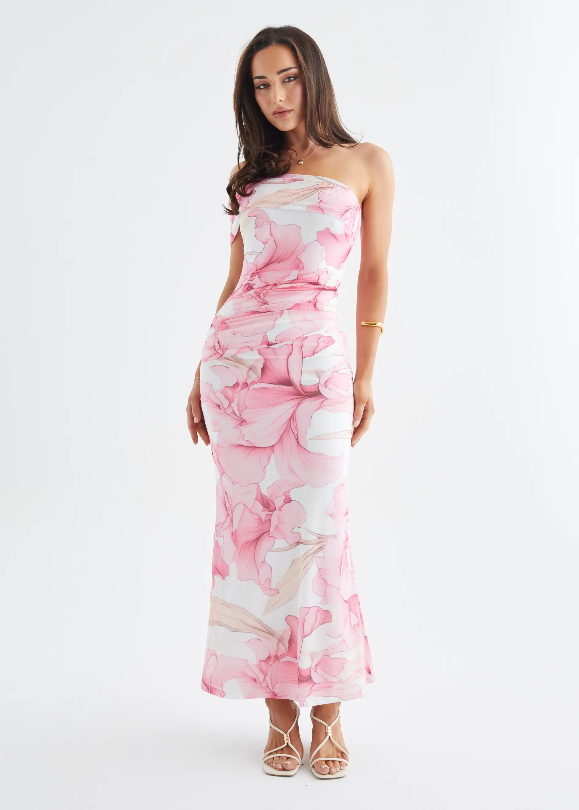Allina Mesh Maxi Dress - Pink Petal sold by Gingham & Heels product image thumbnail 5