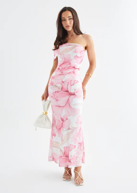 Allina Mesh Maxi Dress - Pink Petal sold by Gingham & Heels