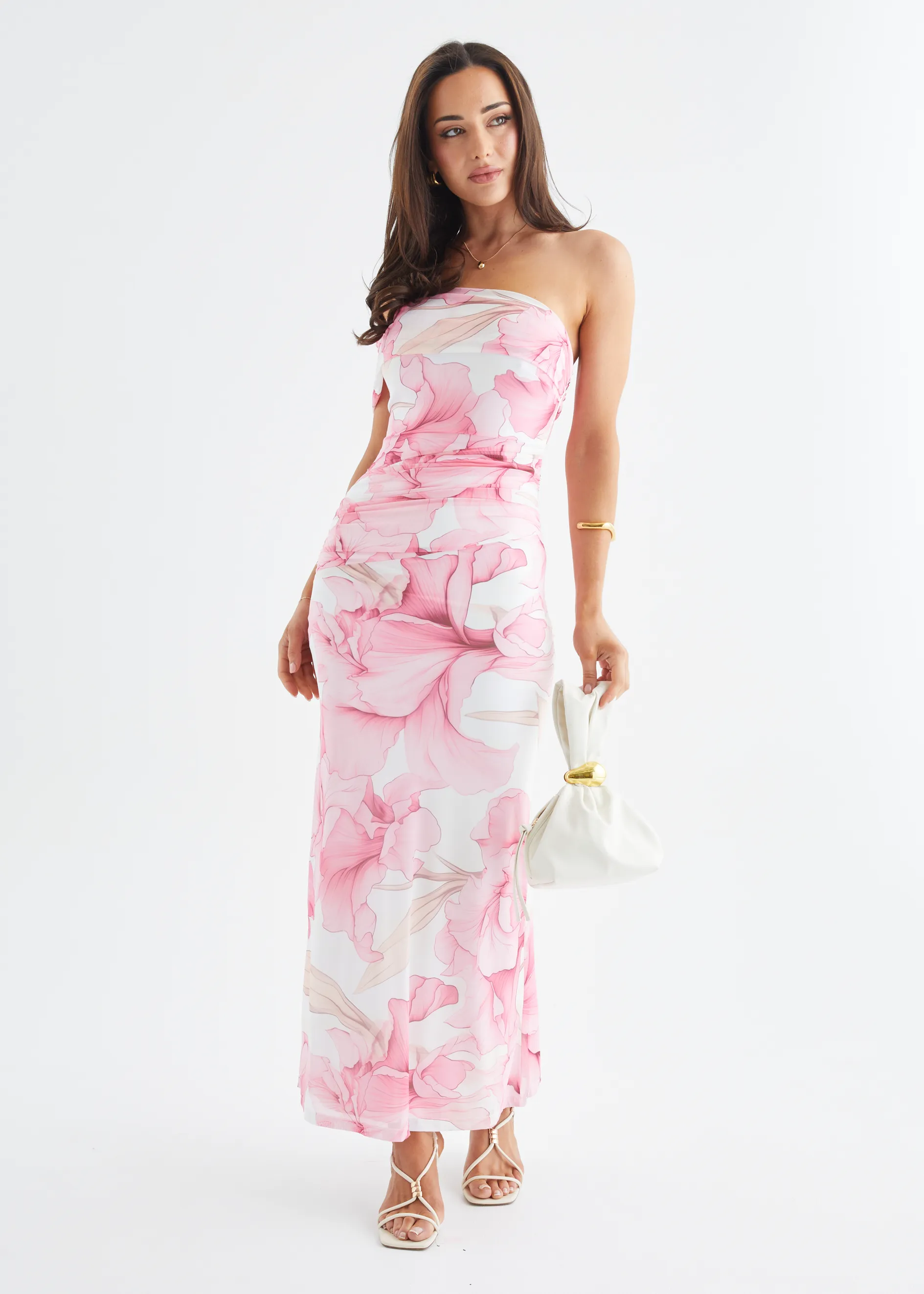 Allina Mesh Maxi Dress - Pink Petal sold by Gingham & Heels product image thumbnail 2