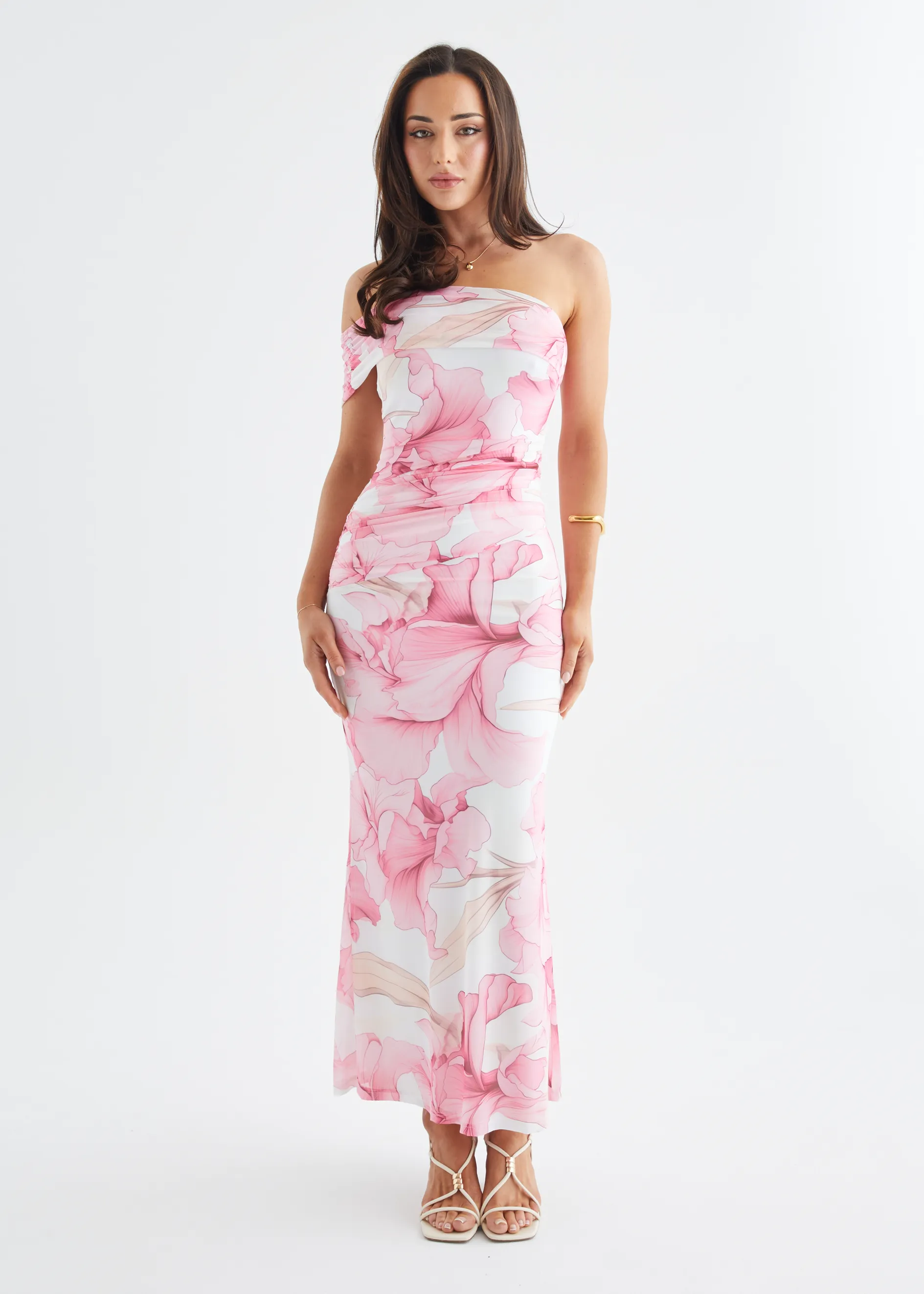 Allina Mesh Maxi Dress - Pink Petal sold by Gingham & Heels product image thumbnail 3