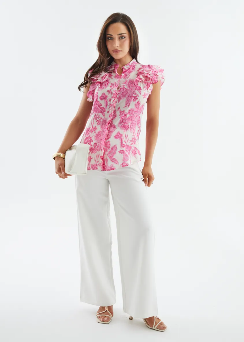Alyssia Blouse - Pink Bloom sold by Gingham & Heels product image thumbnail 2