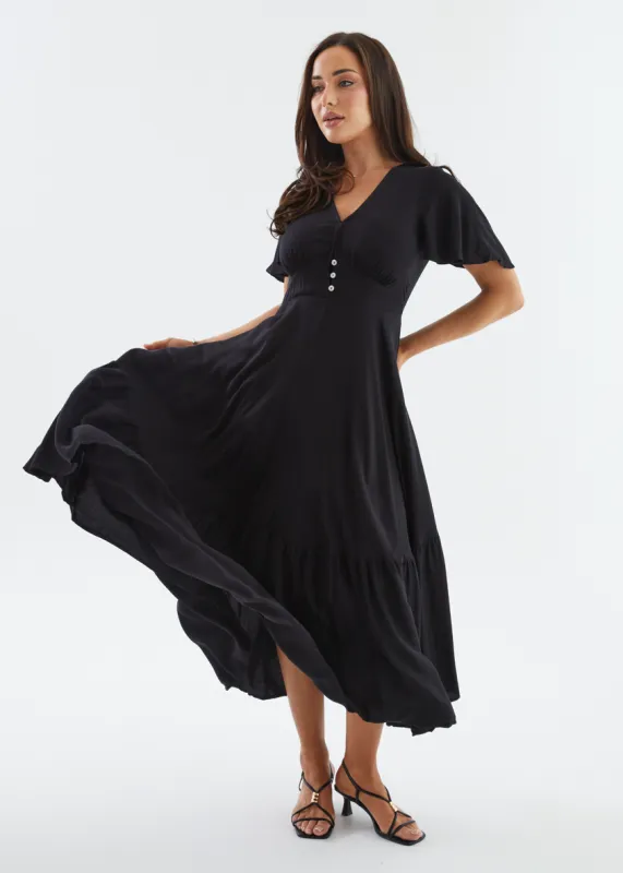 Liyana Maxi Dress - Black sold by Gingham & Heels