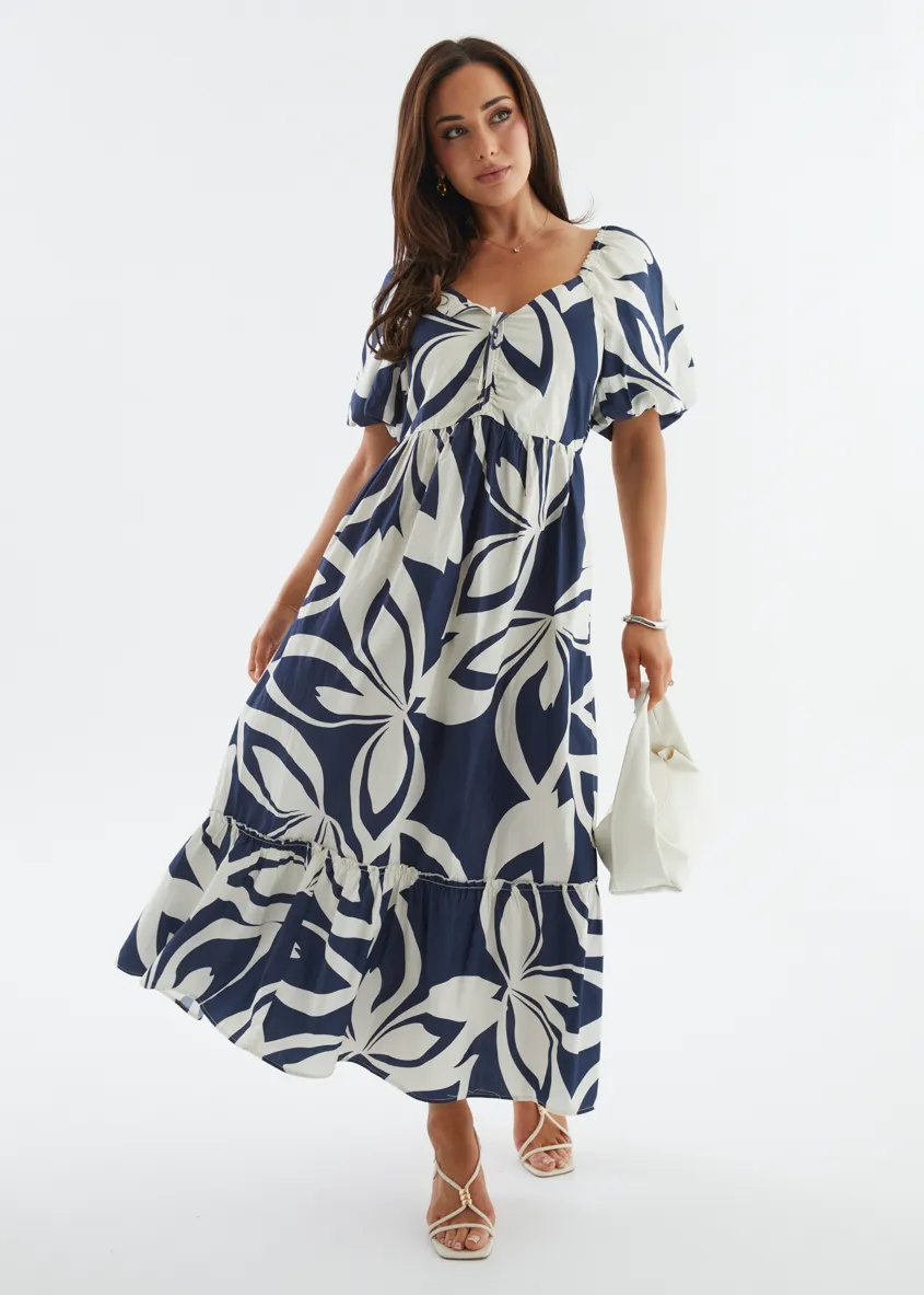 Margo Maxi Dress - Navy Abstract sold by Gingham & Heels product image thumbnail 2
