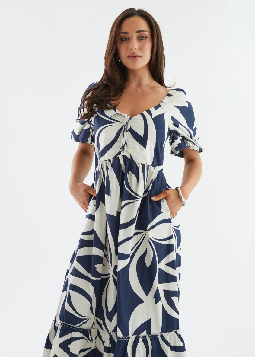 Margo Maxi Dress - Navy Abstract sold by Gingham & Heels product image thumbnail 3