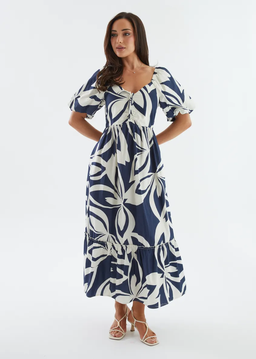 Margo Maxi Dress - Navy Abstract sold by Gingham & Heels product image thumbnail 5