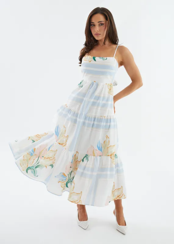 Yulla Maxi Dress - Blue Floral sold by Gingham & Heels