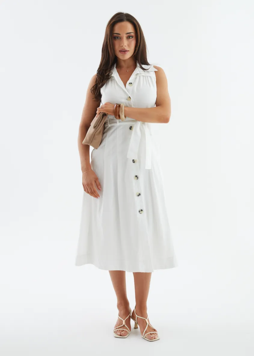 Kathryn Midi Dress - Off White sold by Gingham & Heels product image thumbnail 2