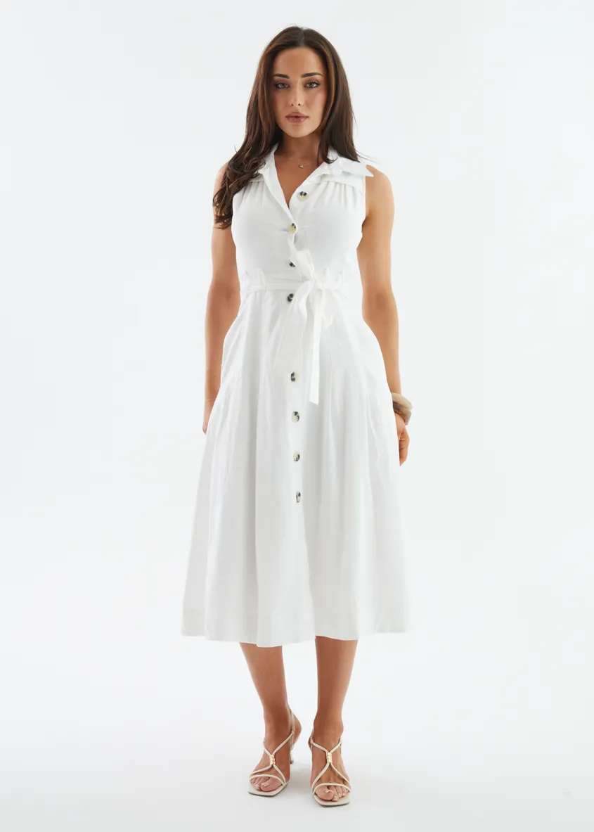 Kathryn Midi Dress - Off White sold by Gingham & Heels product image thumbnail 5