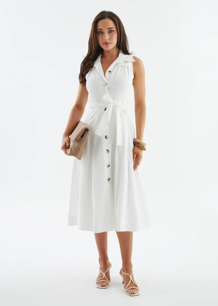 Kathryn Midi Dress - Off White sold by Gingham & Heels product image thumbnail 4
