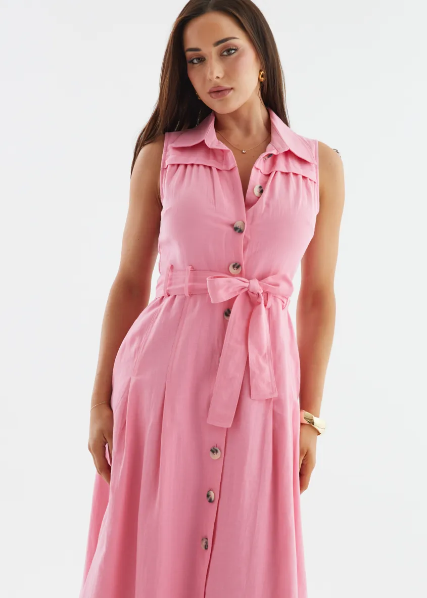 Kathryn Midi Dress - Pink sold by Gingham & Heels product image thumbnail 3