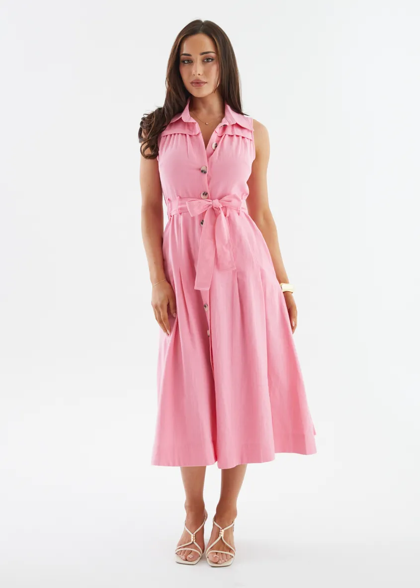 Kathryn Midi Dress - Pink sold by Gingham & Heels product image thumbnail 2