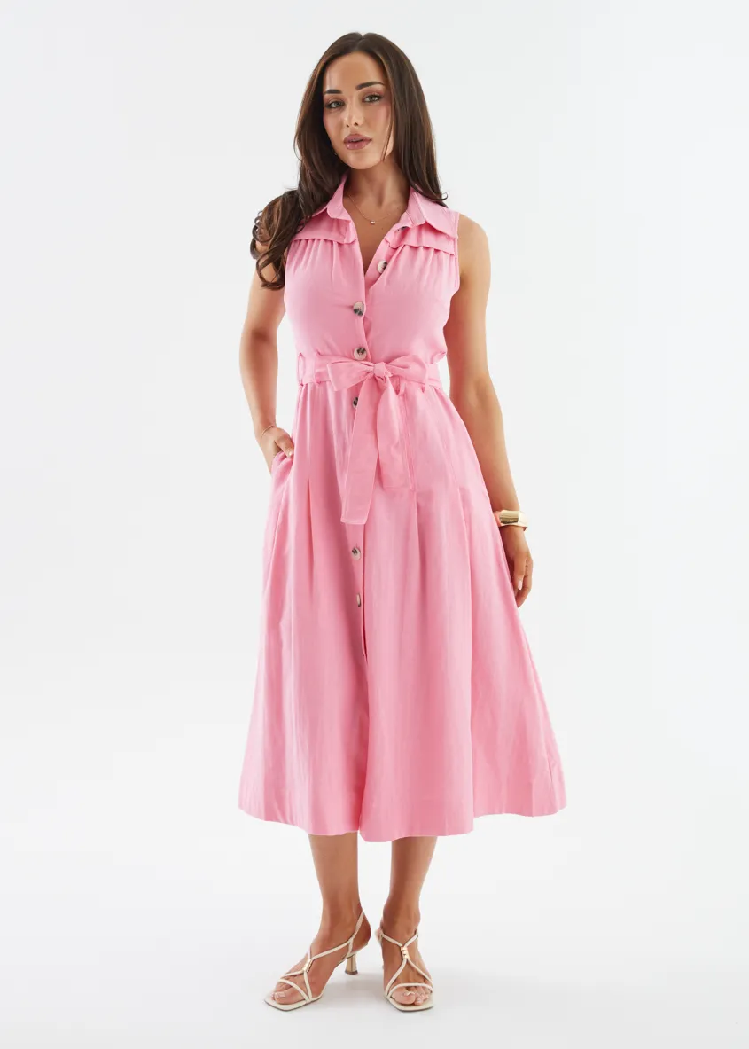 Kathryn Midi Dress - Pink sold by Gingham & Heels product image thumbnail 4