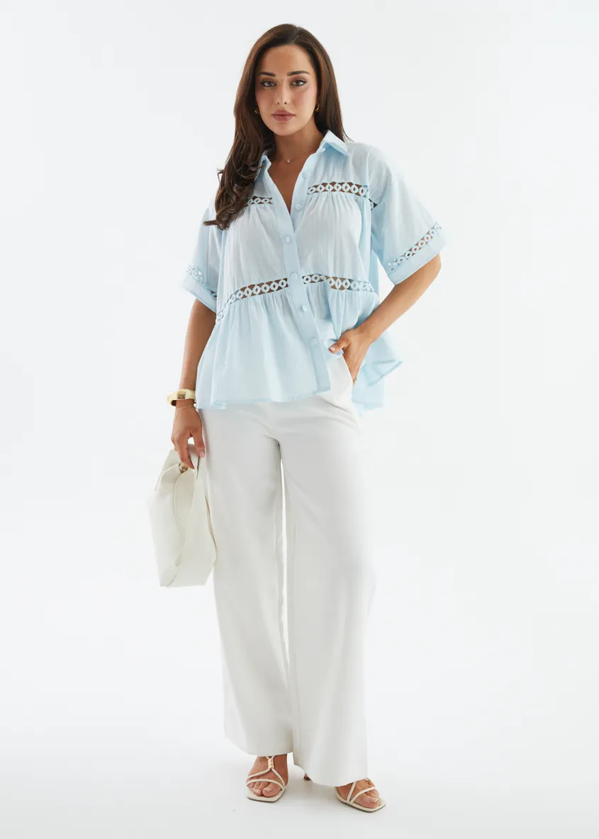 Zahra Shirt - Light Blue sold by Gingham & Heels product image thumbnail 5