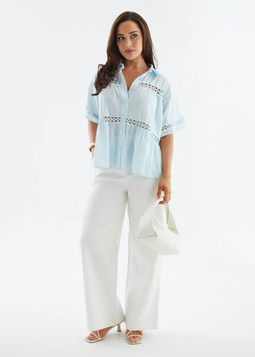 Zahra Shirt - Light Blue sold by Gingham & Heels product image thumbnail 3