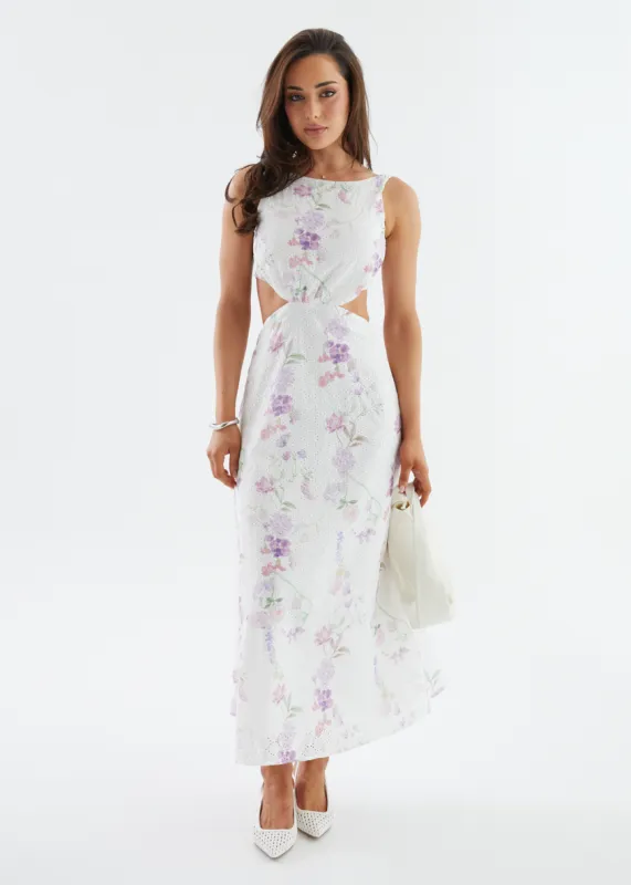 Liliya Midi Dress - Lavender Flowers sold by Gingham & Heels