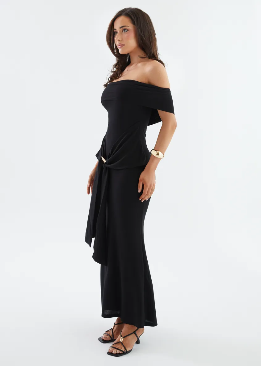 Tania Off Shoulder Midi Dress - Black sold by Gingham & Heels product image thumbnail 5