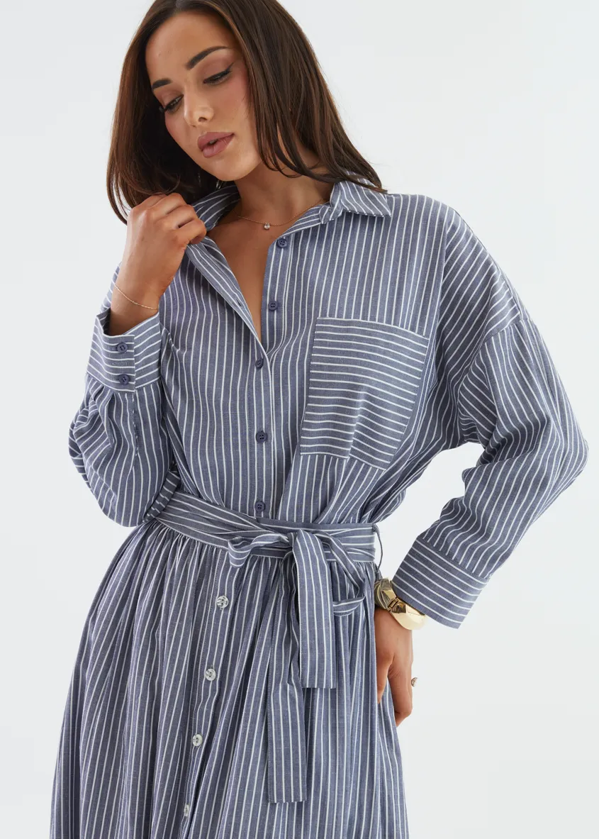 Morgan Shirt - Navy Stripe sold by Gingham & Heels product image thumbnail 5