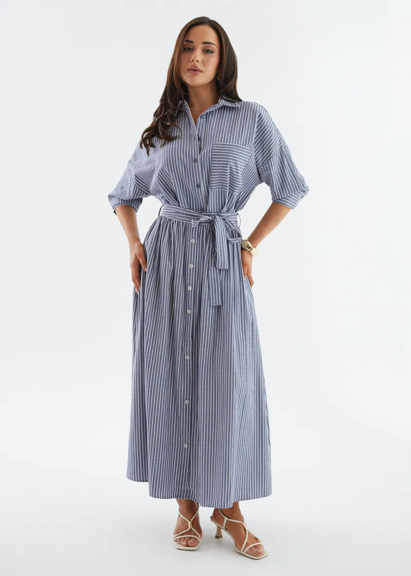 Morgan Shirt - Navy Stripe sold by Gingham & Heels product image thumbnail 2