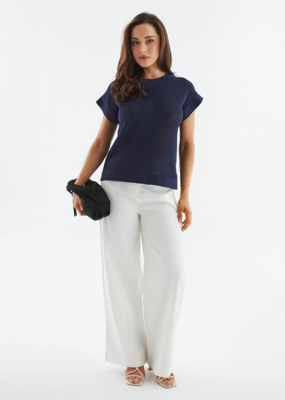 Staria Knit Top - Navy sold by Gingham & Heels