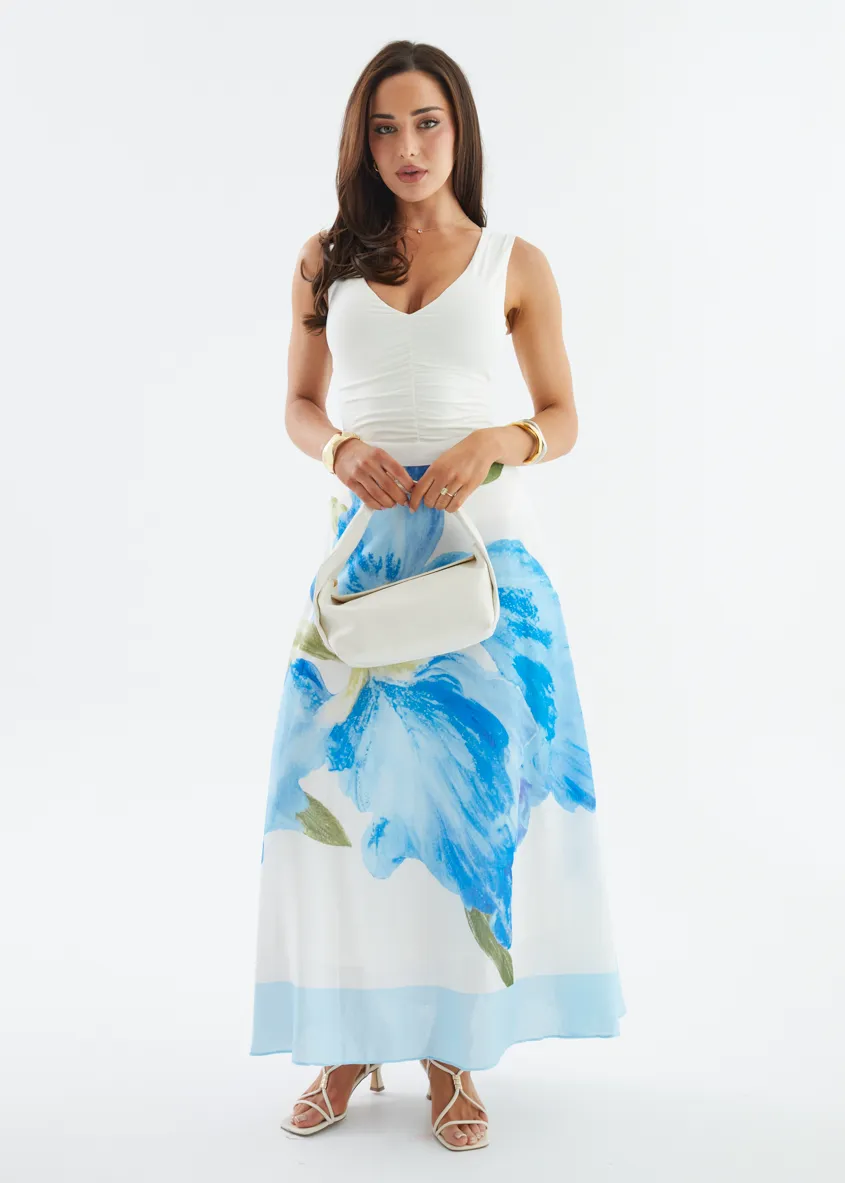 Melora Maxi Skirt - Blue Iris sold by Gingham & Heels