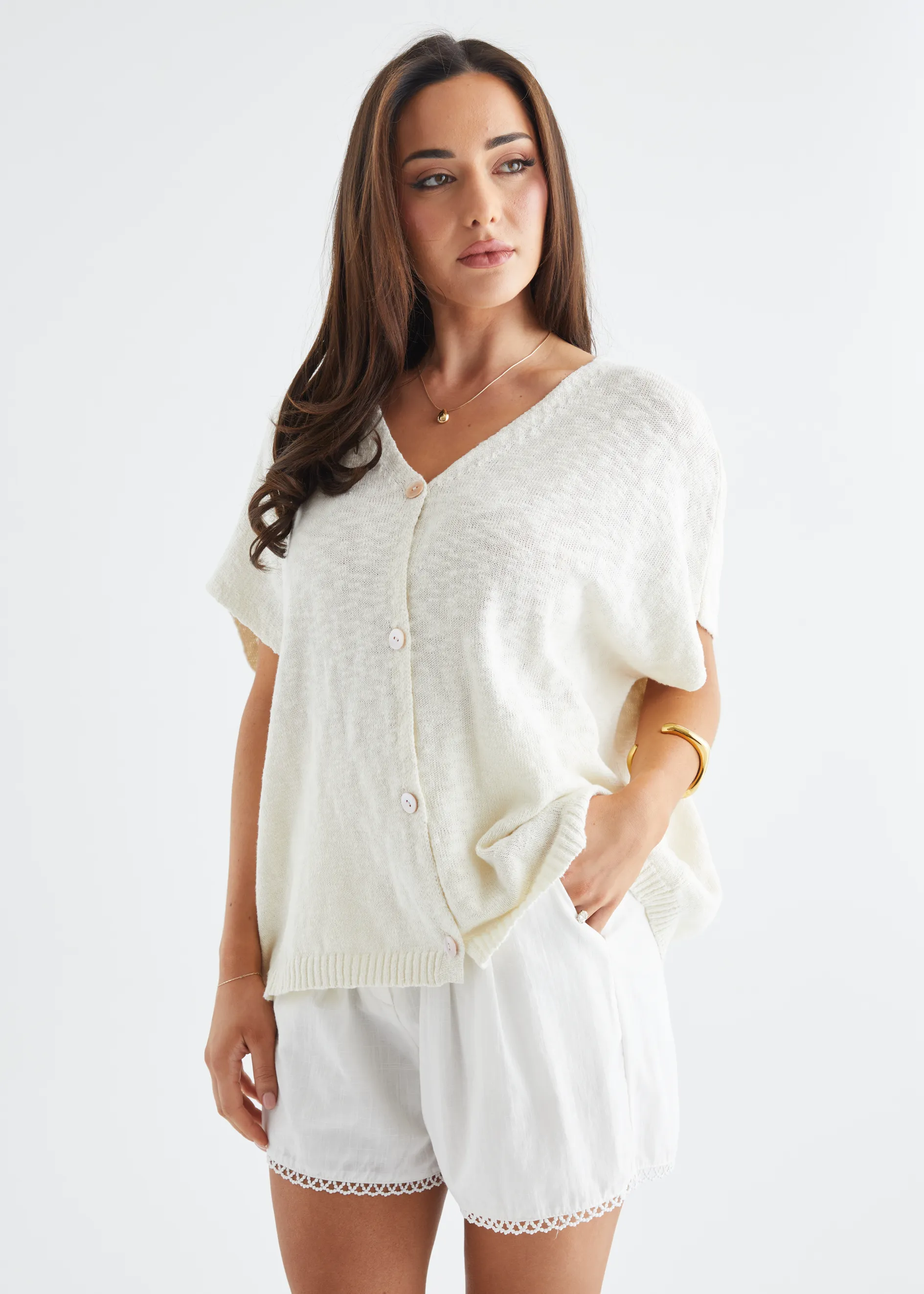 Aria Knit Top - Milk sold by Gingham & Heels product image thumbnail 3