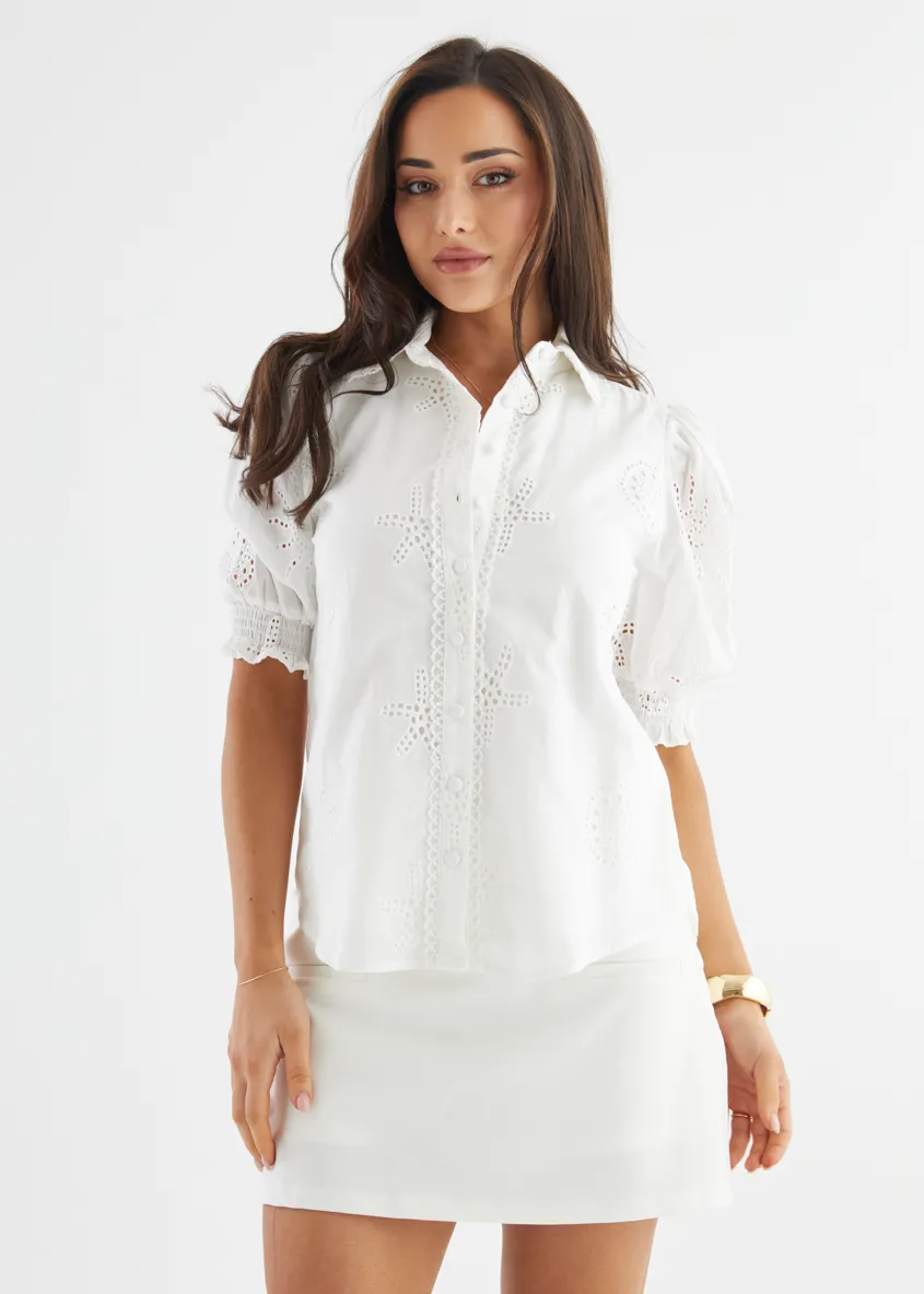 Jessamine Blouse - Off White sold by Gingham & Heels product image thumbnail 2