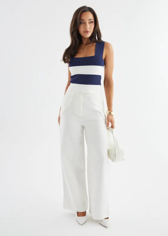 Leela Knit Top - Navy Stripe sold by Gingham & Heels