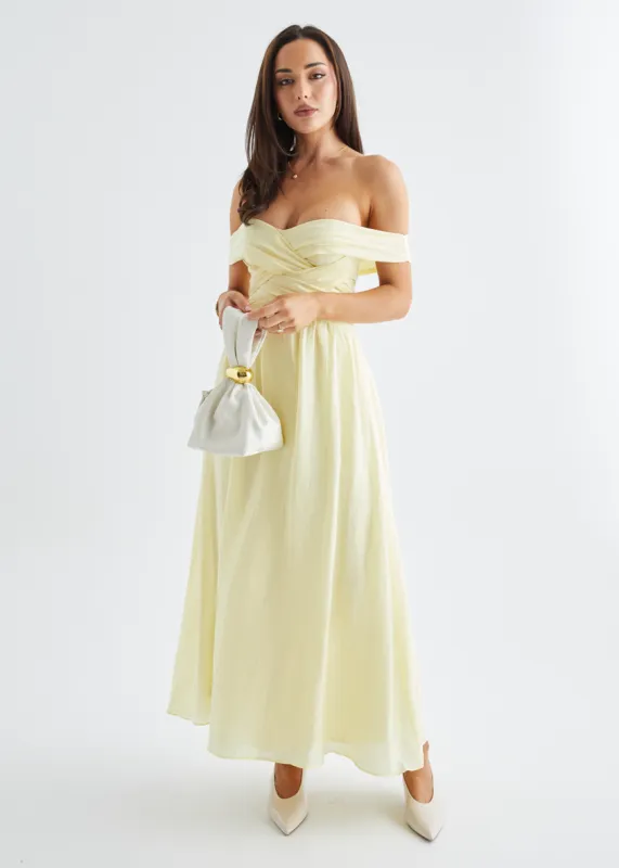 Dahlie Midi Dress - Yellow sold by Gingham & Heels