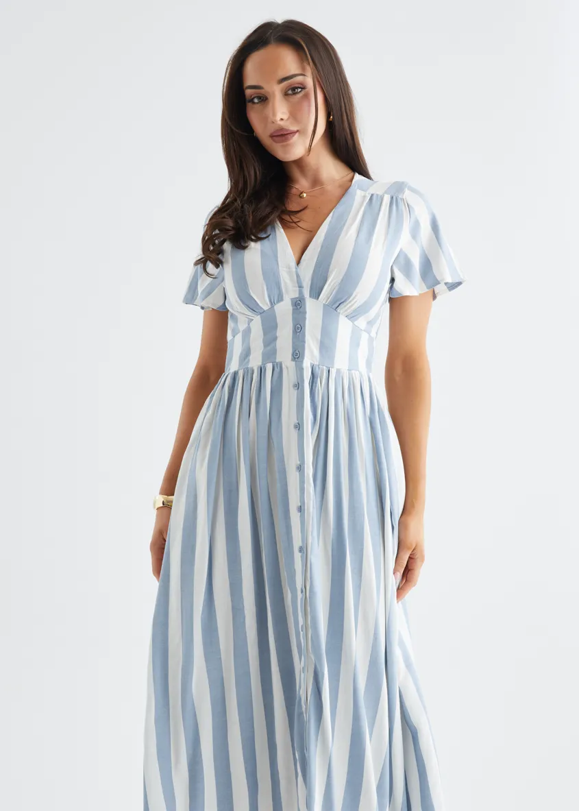 Loretto Maxi Dress - Sky Stripe sold by Gingham & Heels product image thumbnail 3