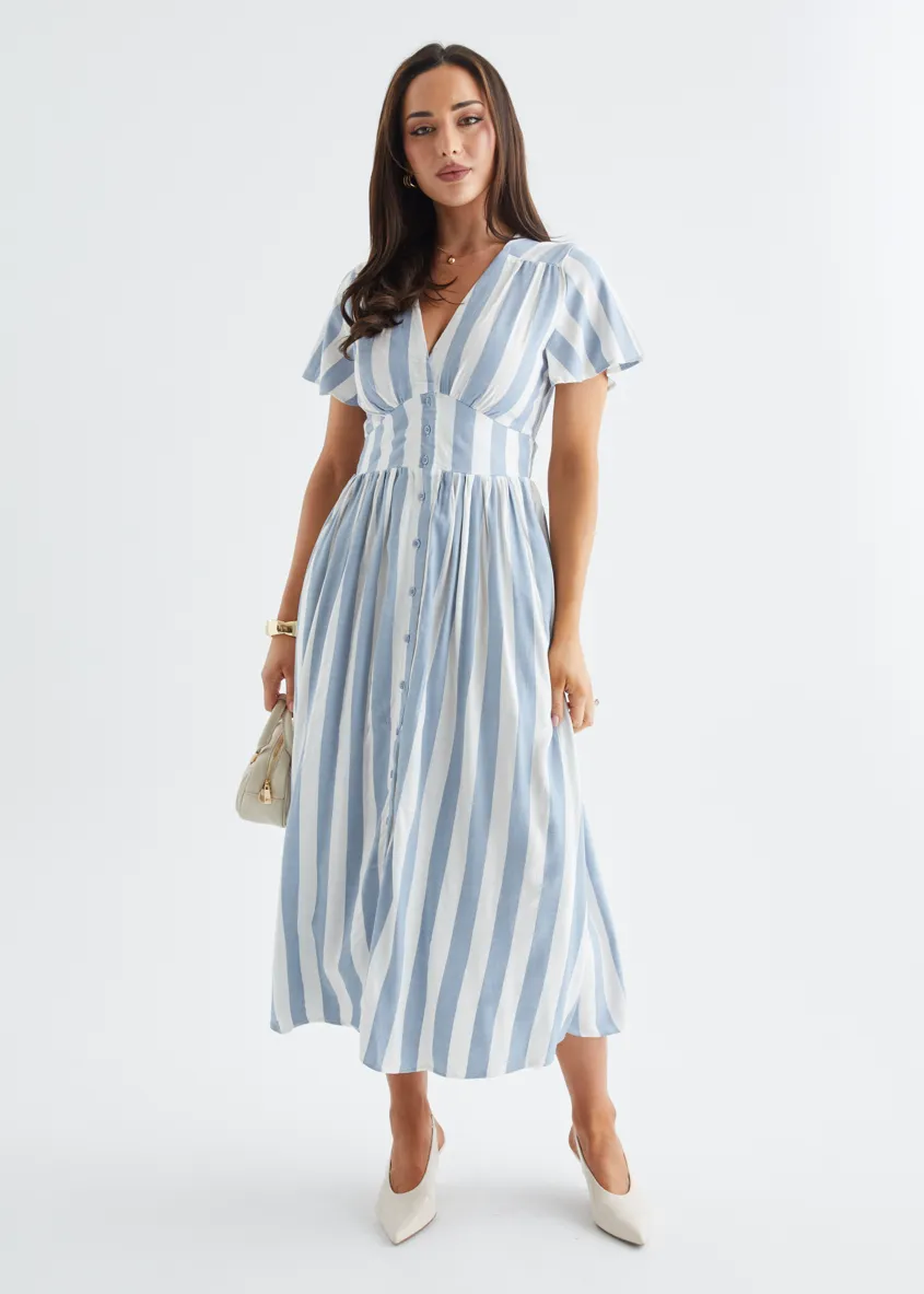 Loretto Maxi Dress - Sky Stripe sold by Gingham & Heels product image thumbnail 4