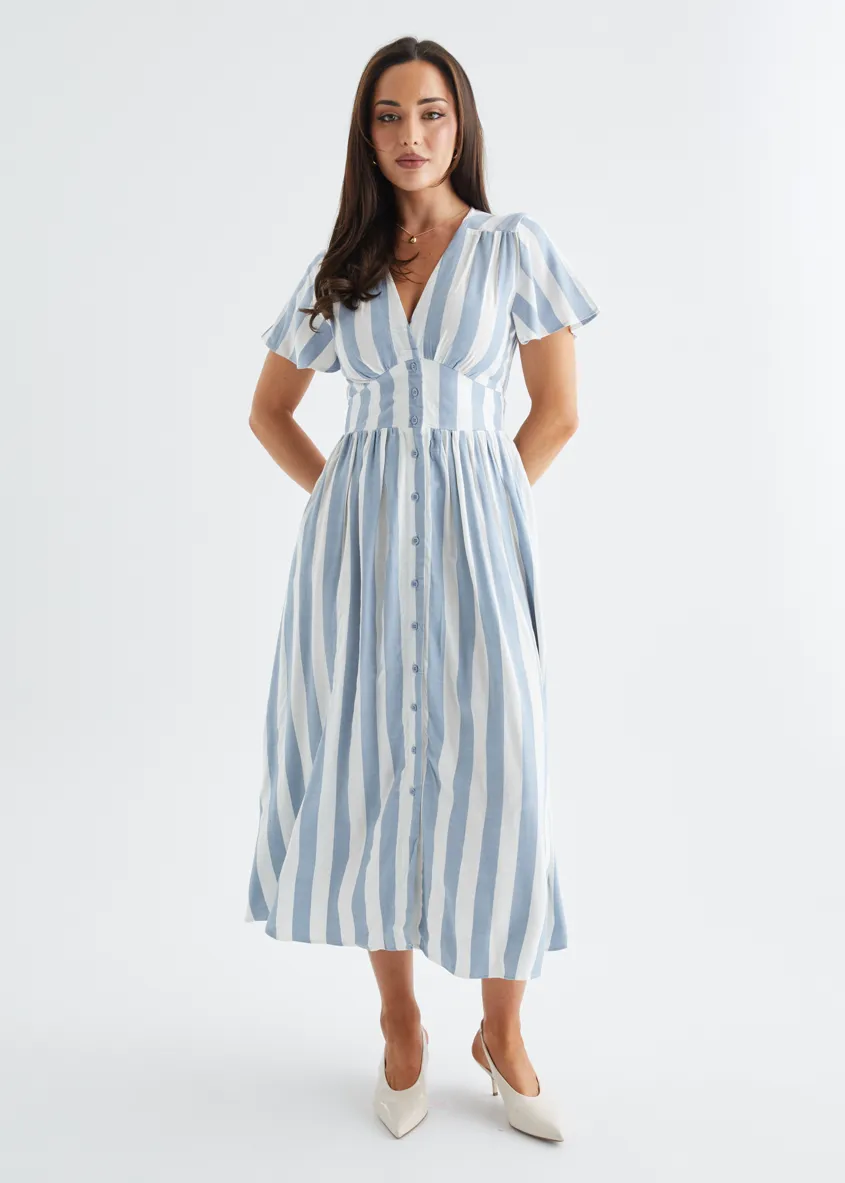 Loretto Maxi Dress - Sky Stripe sold by Gingham & Heels product image thumbnail 5