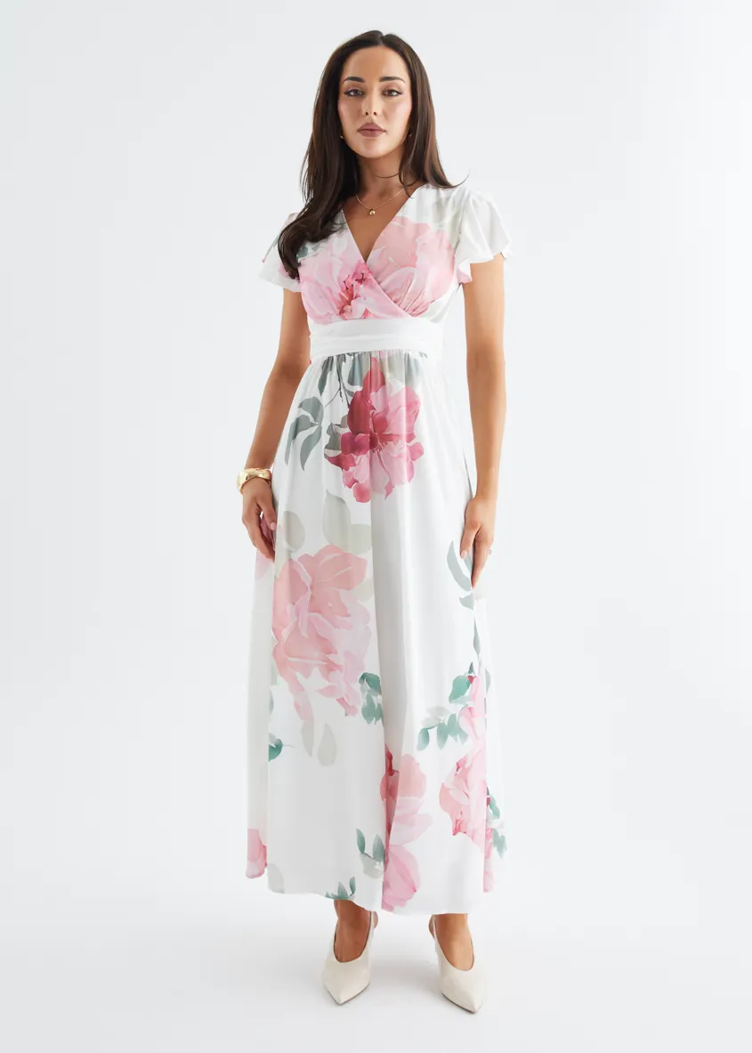 Marcella Maxi Dress - Pink Flowers sold by Gingham & Heels product image thumbnail 5