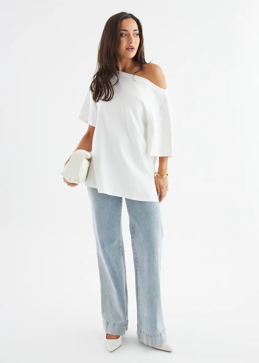 Mylee Drop Shoulder Top - Off White sold by Gingham & Heels product image thumbnail 4