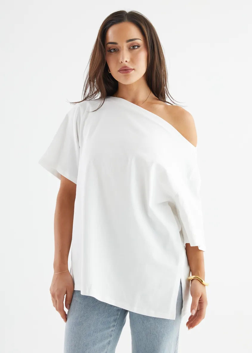 Mylee Drop Shoulder Top - Off White sold by Gingham & Heels product image thumbnail 3