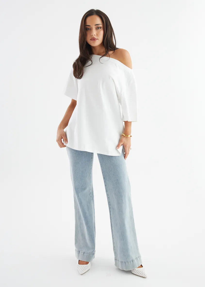 Mylee Drop Shoulder Top - Off White sold by Gingham & Heels product image thumbnail 5