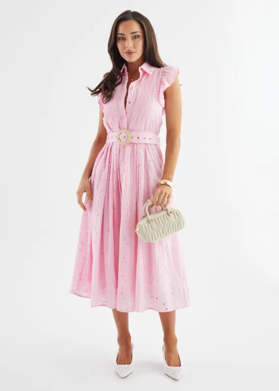 Massey Midi Dress - Pastel Pink sold by Gingham & Heels