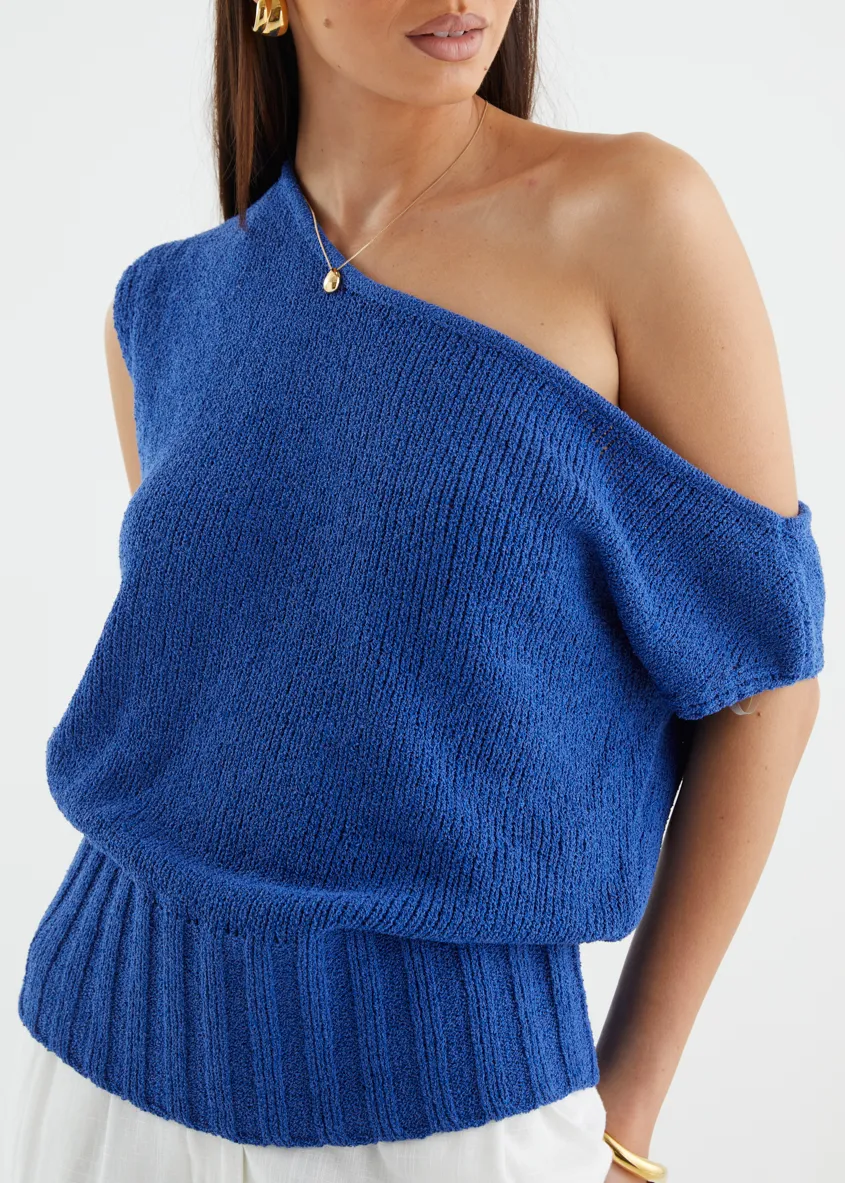 Milana Drop Shoulder Top - Cobalt sold by Gingham & Heels product image thumbnail 3
