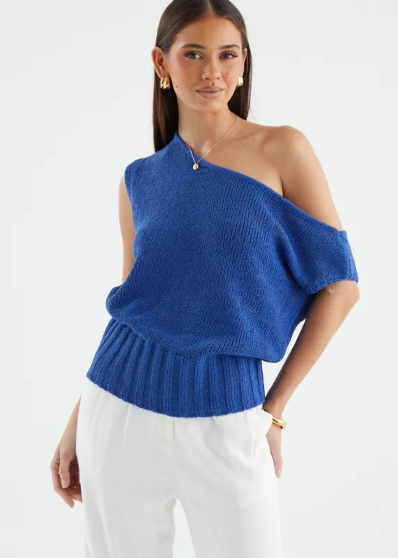 Milana Drop Shoulder Top - Cobalt sold by Gingham & Heels