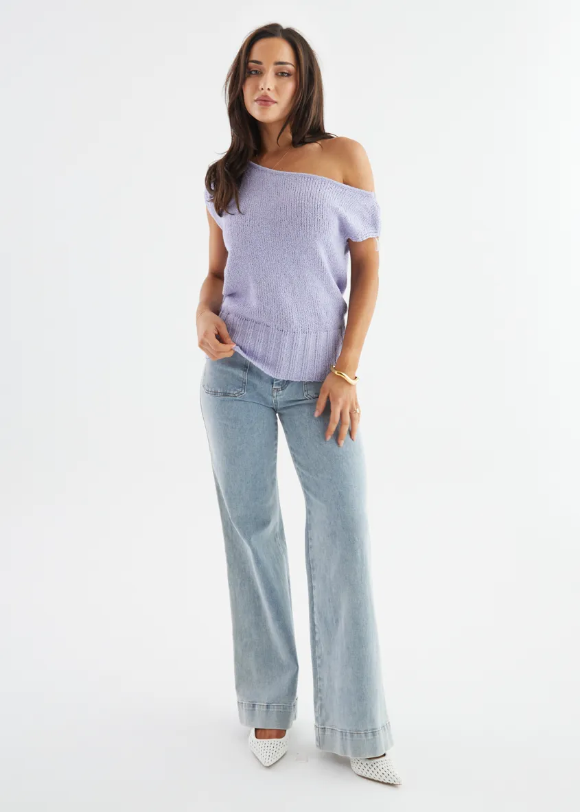Milana Drop Shoulder Top - Lilac sold by Gingham & Heels product image thumbnail 5