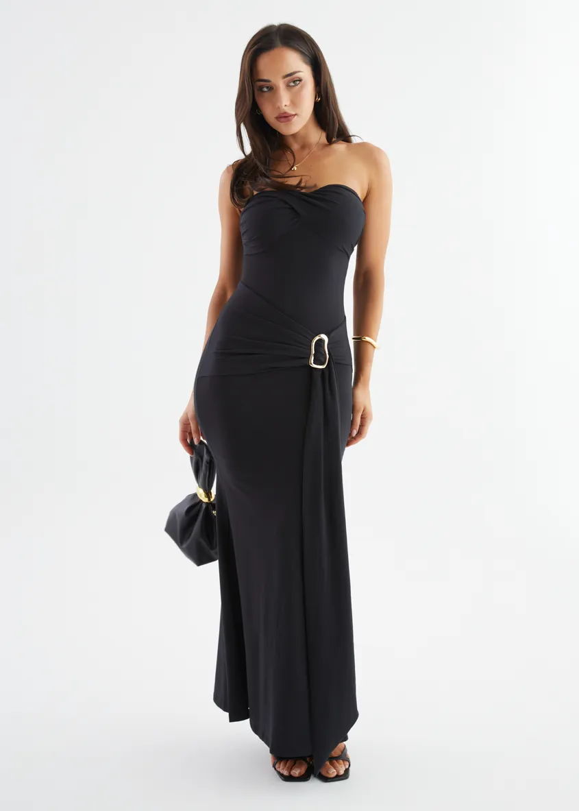 Alexza Strapless Maxi Dress - Black sold by Gingham & Heels product image thumbnail 4