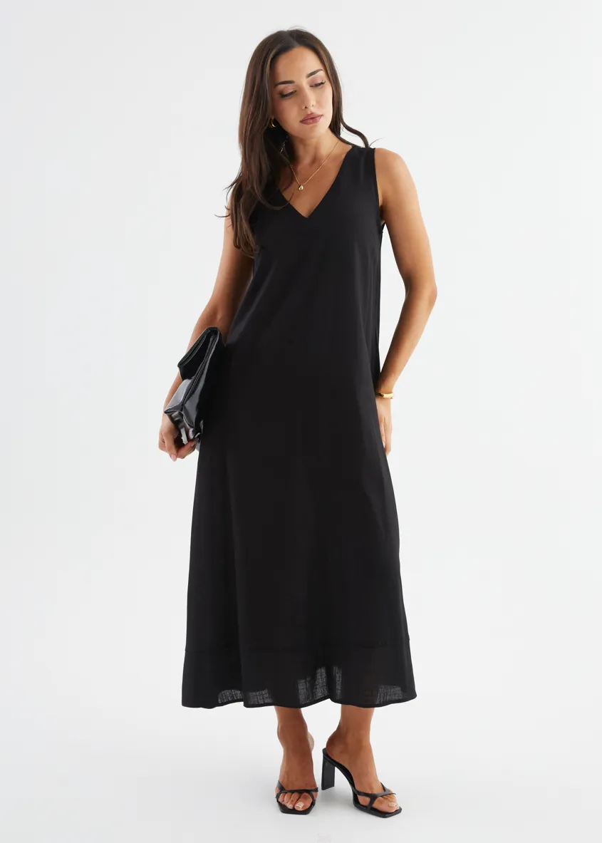 Ellie Maxi Dress - Black sold by Gingham & Heels