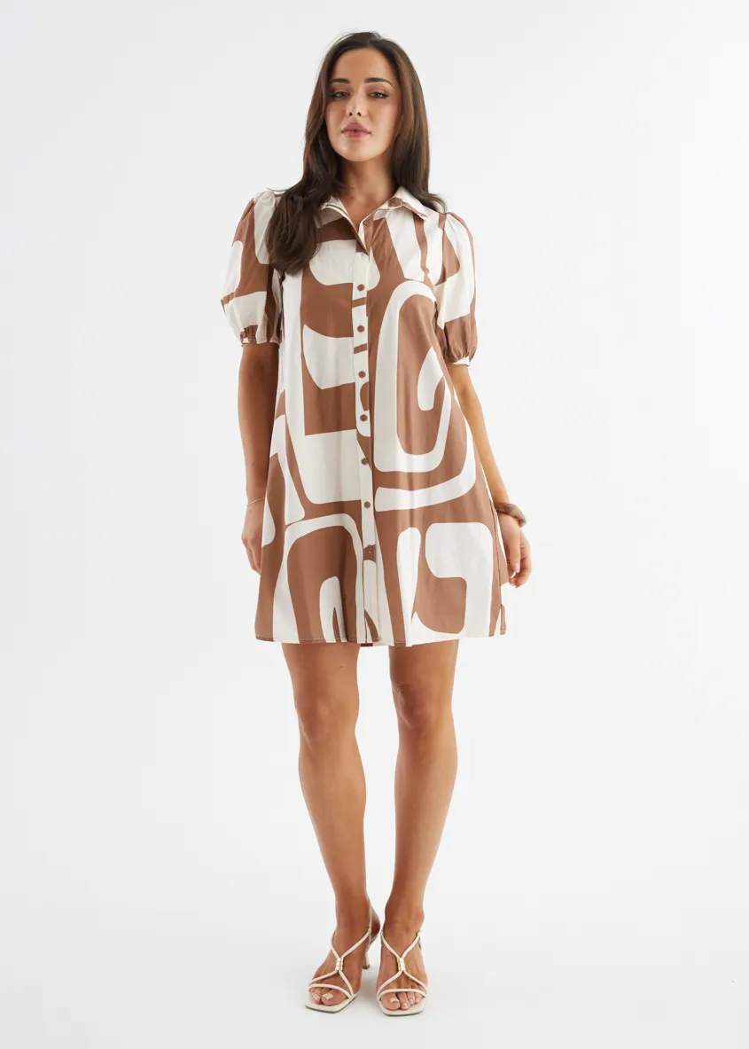 Ciella Dress - Mocha Abstract sold by Gingham & Heels product image thumbnail 3
