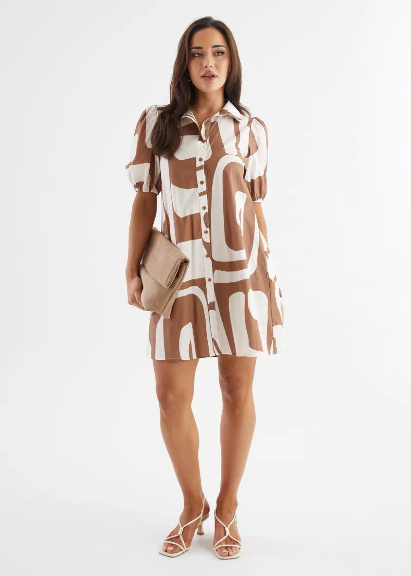 Ciella Dress - Mocha Abstract sold by Gingham & Heels product image thumbnail 2