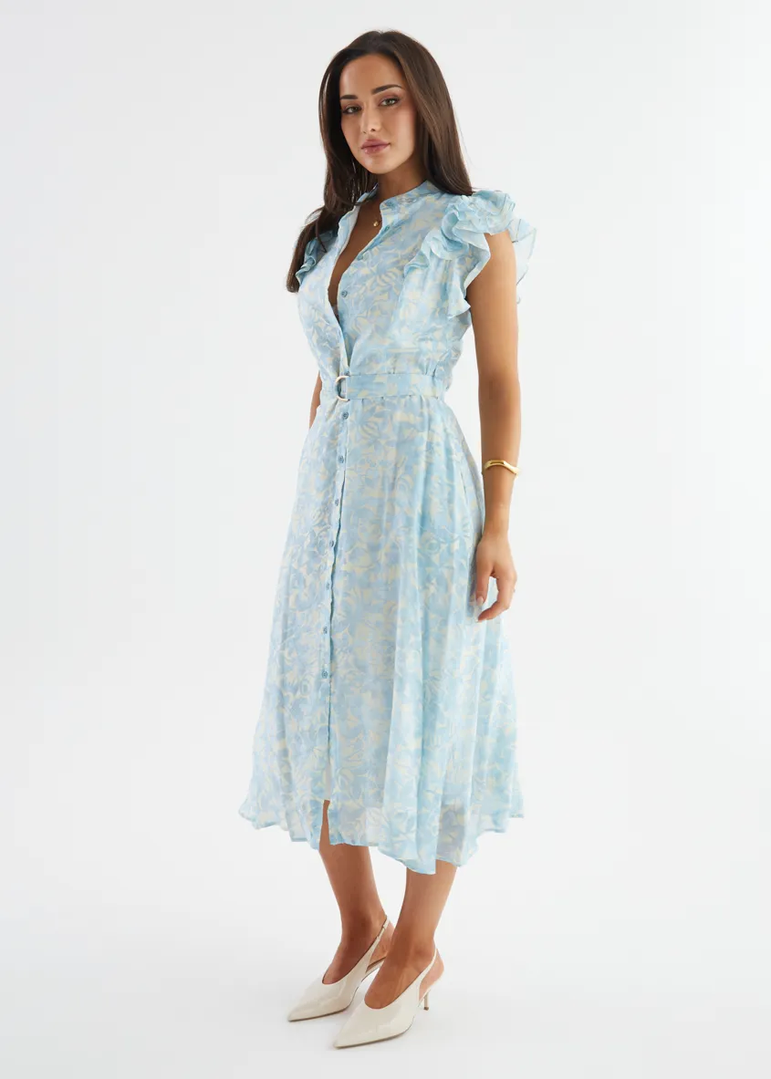 Cassia Midi Dress - Sky Blue Floral sold by Gingham & Heels product image thumbnail 5