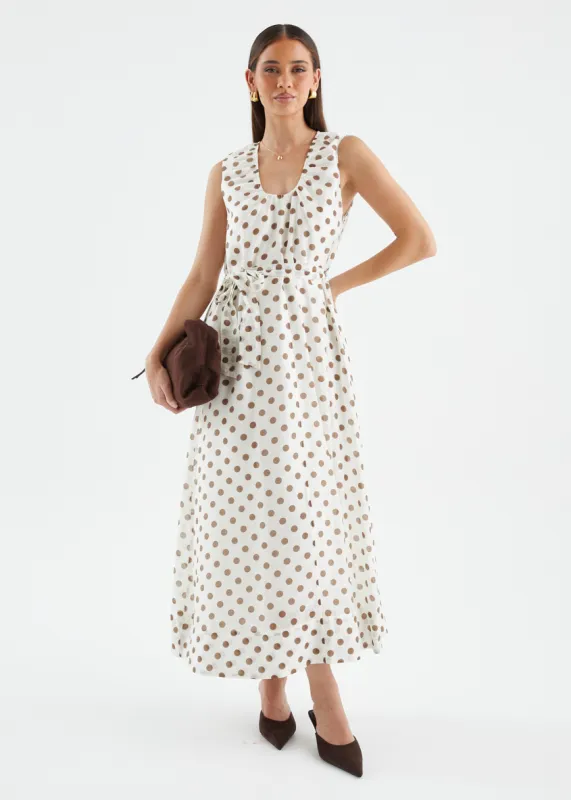 Poppi Maxi Dress - Vanilla Polka sold by Gingham & Heels
