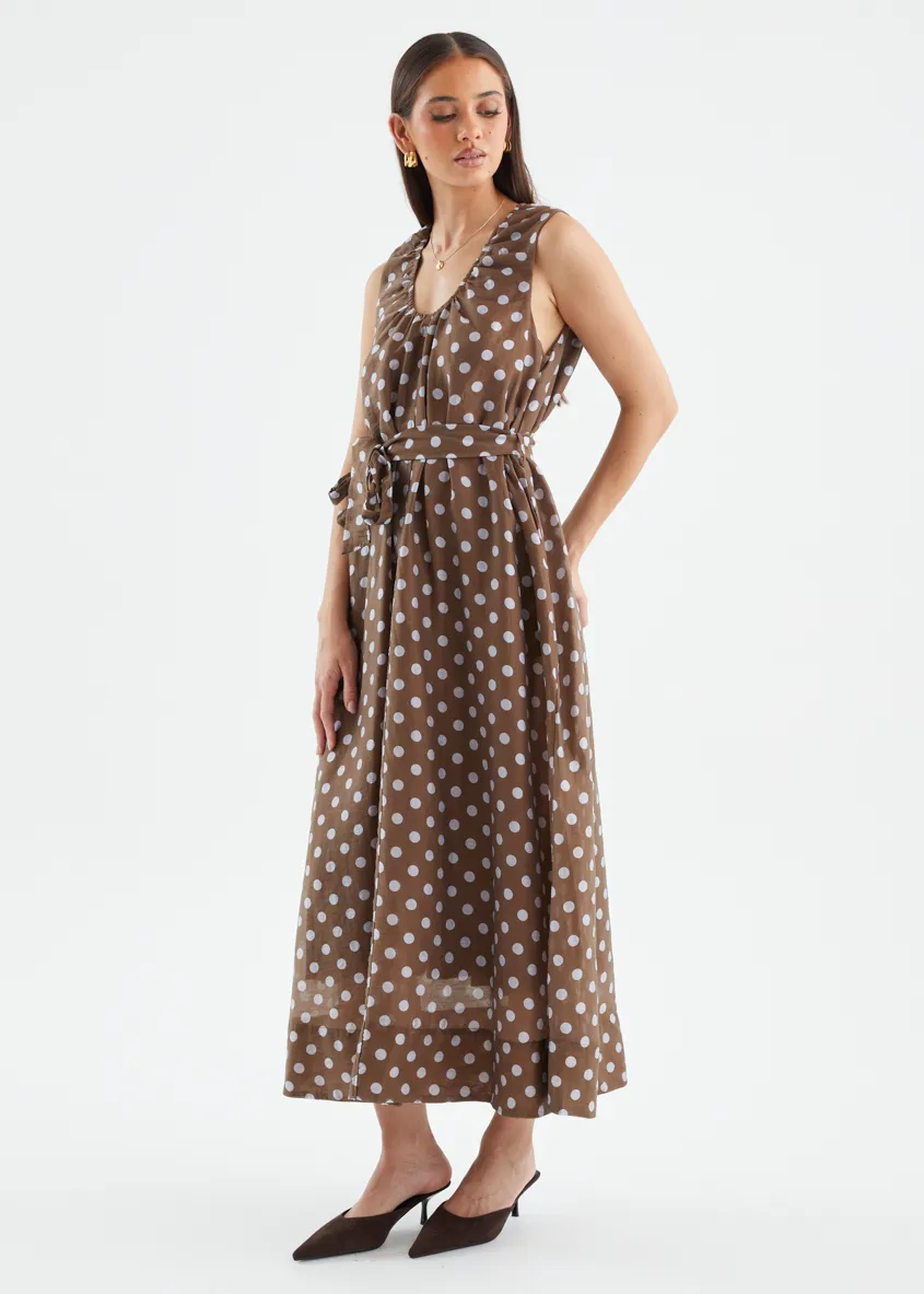 Poppi Maxi Dress - Chocolate Polka sold by Gingham & Heels product image thumbnail 5
