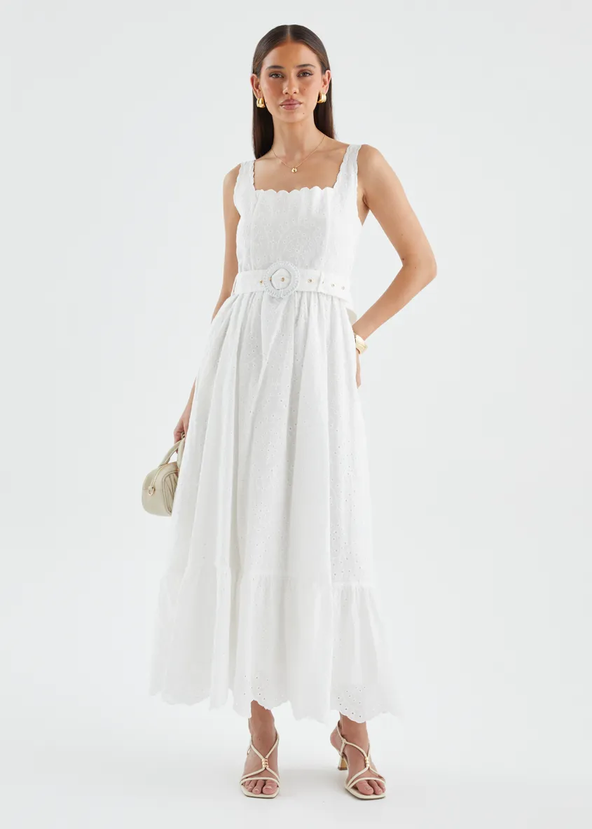 Kamilla Maxi Dress - White Anglaise sold by Gingham & Heels