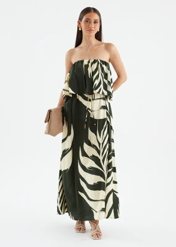 Karsyn One Shoulder Maxi Dress - Fern sold by Gingham & Heels
